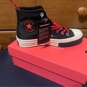 Converse Chuck 70 Hi- Brand New In Box!       Black/Enamel/Red     Size 7W or 5M